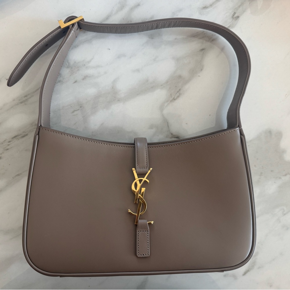 YSL Le 5 à 7 Hobo Bag – Taupe Smooth Leather with Gold Hardware - Picture 1 of 4